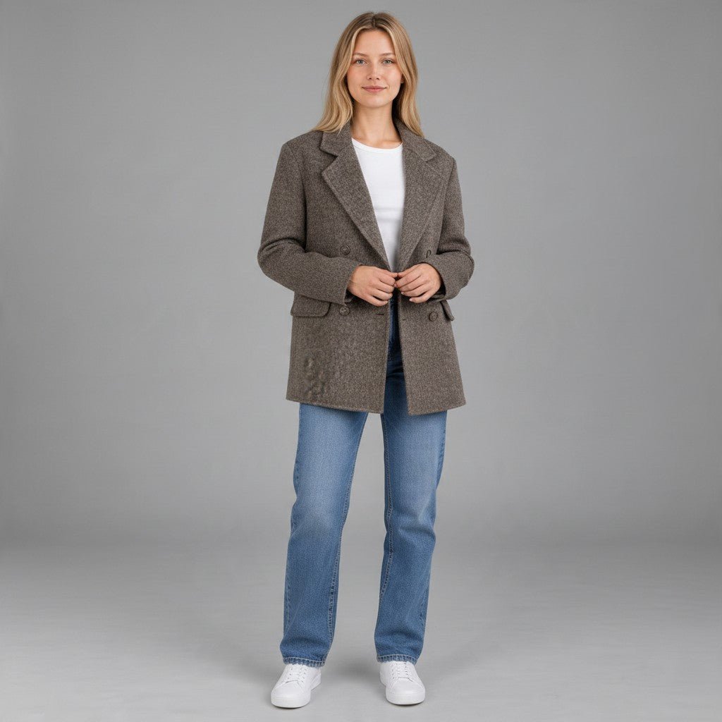 CAPPOTTO CORTO DOPPIOPETTO SUSY MIX - XE BLU Abbigliamento Donna