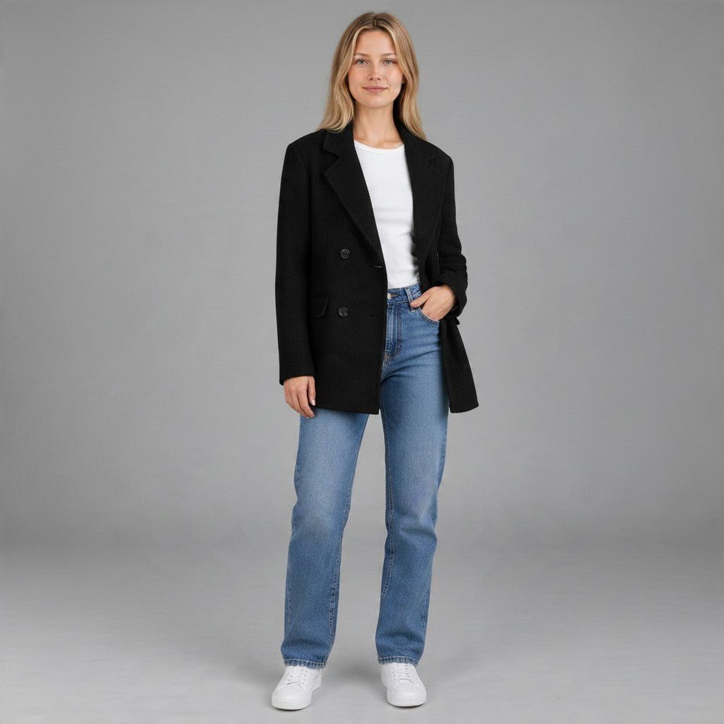 CAPPOTTO CORTO DOPPIOPETTO SUSY MIX - XE BLU Abbigliamento Donna