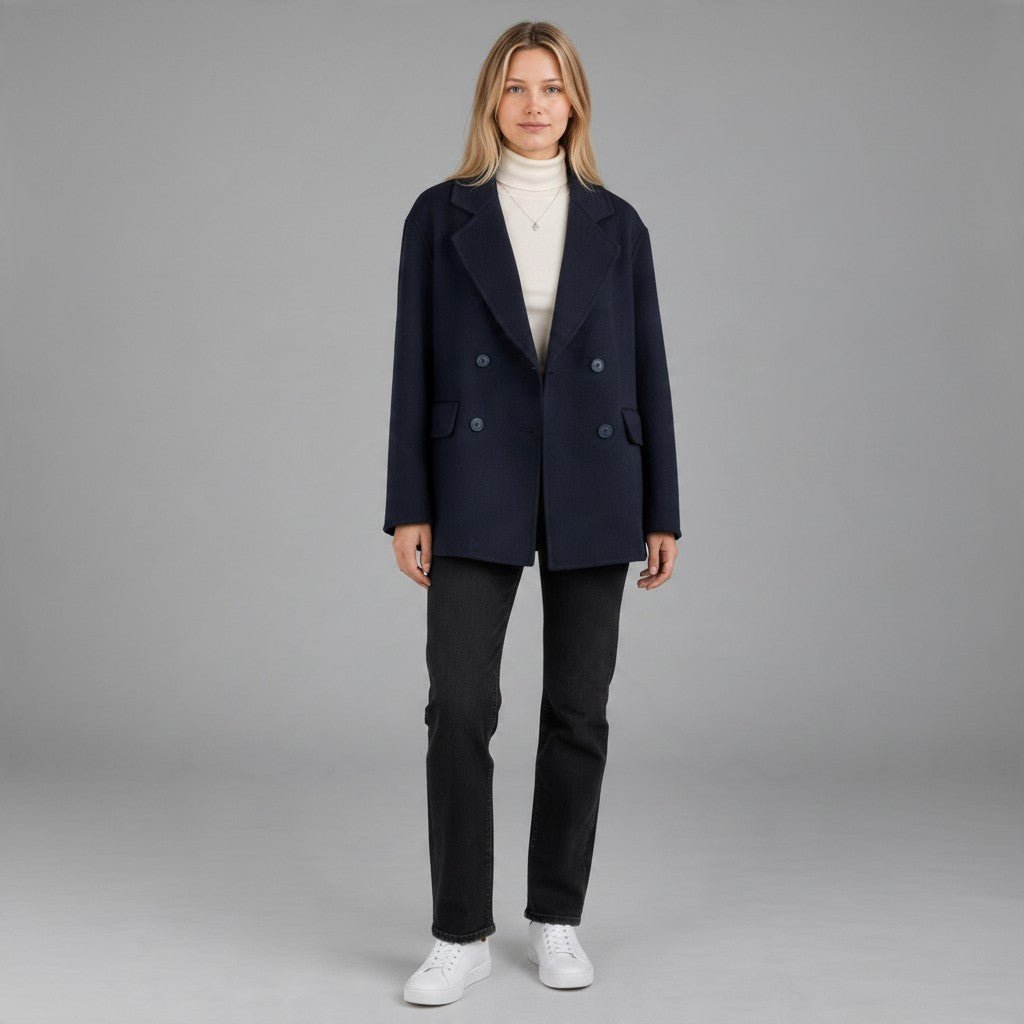CAPPOTTO CORTO DOPPIOPETTO SUSY MIX - XE BLU Abbigliamento Donna