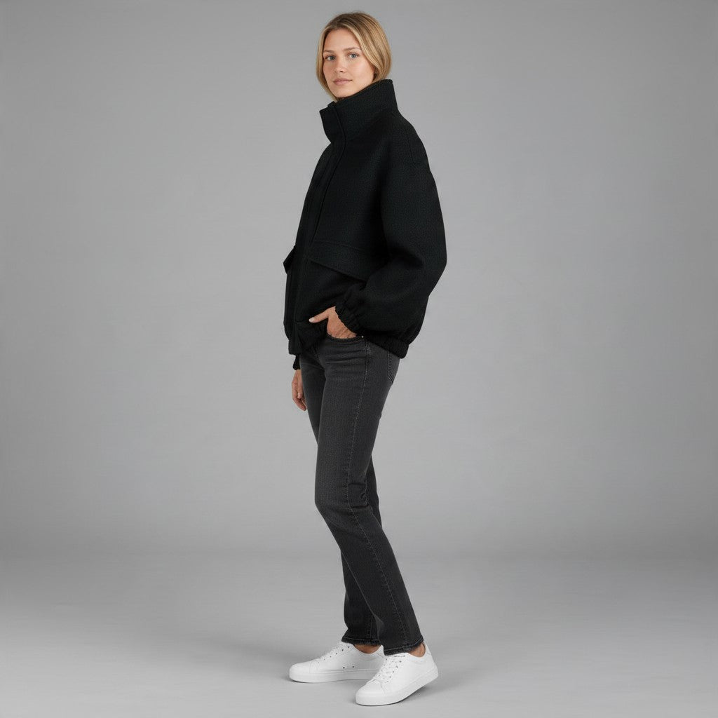 CAPPOTTO CORTO HAVEONE - XE BLU Abbigliamento Donna
