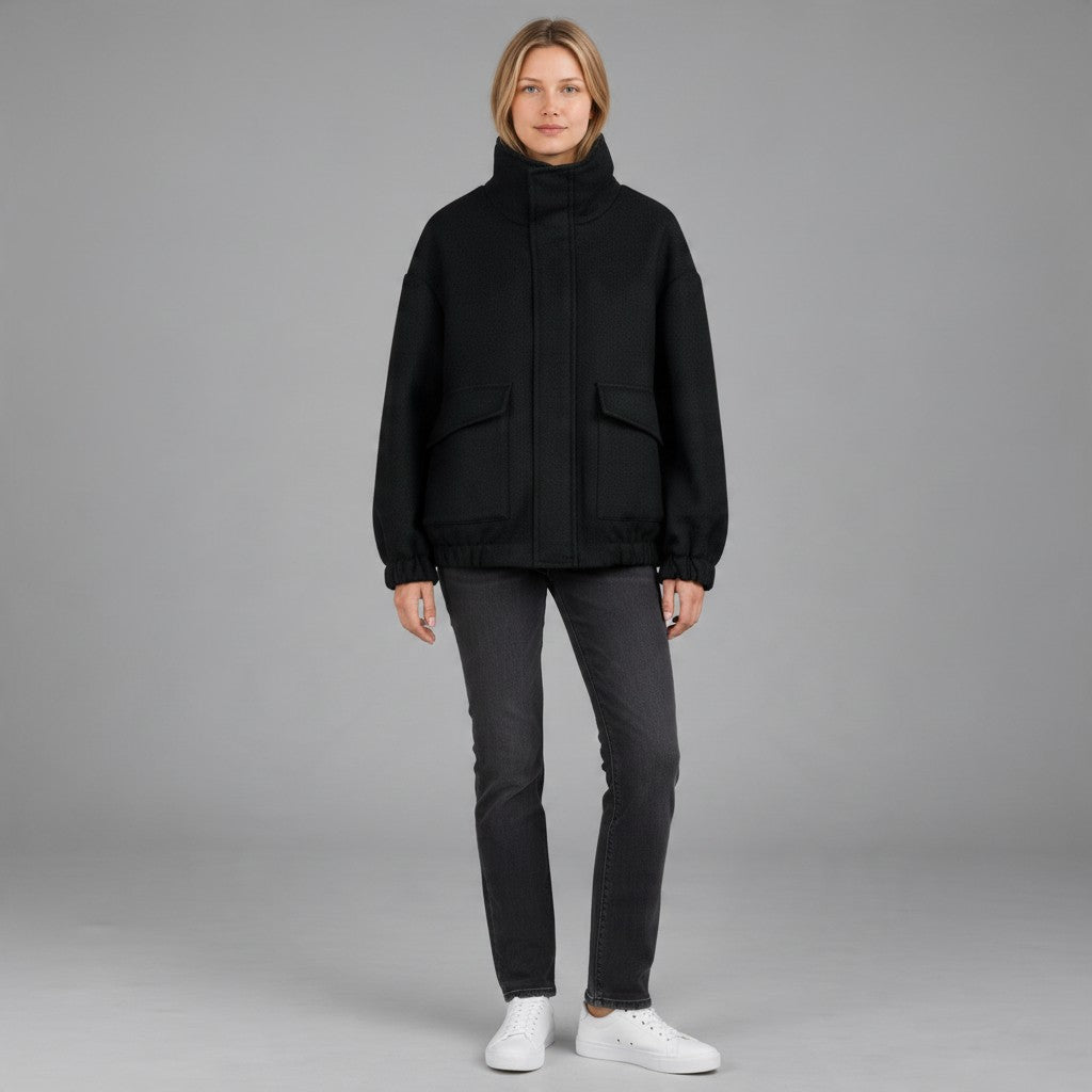 CAPPOTTO CORTO HAVEONE - XE BLU Abbigliamento Donna