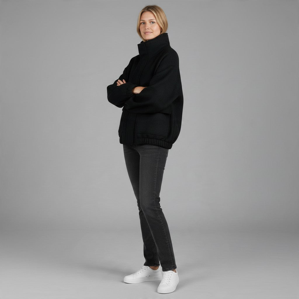 CAPPOTTO CORTO HAVEONE - XE BLU Abbigliamento Donna
