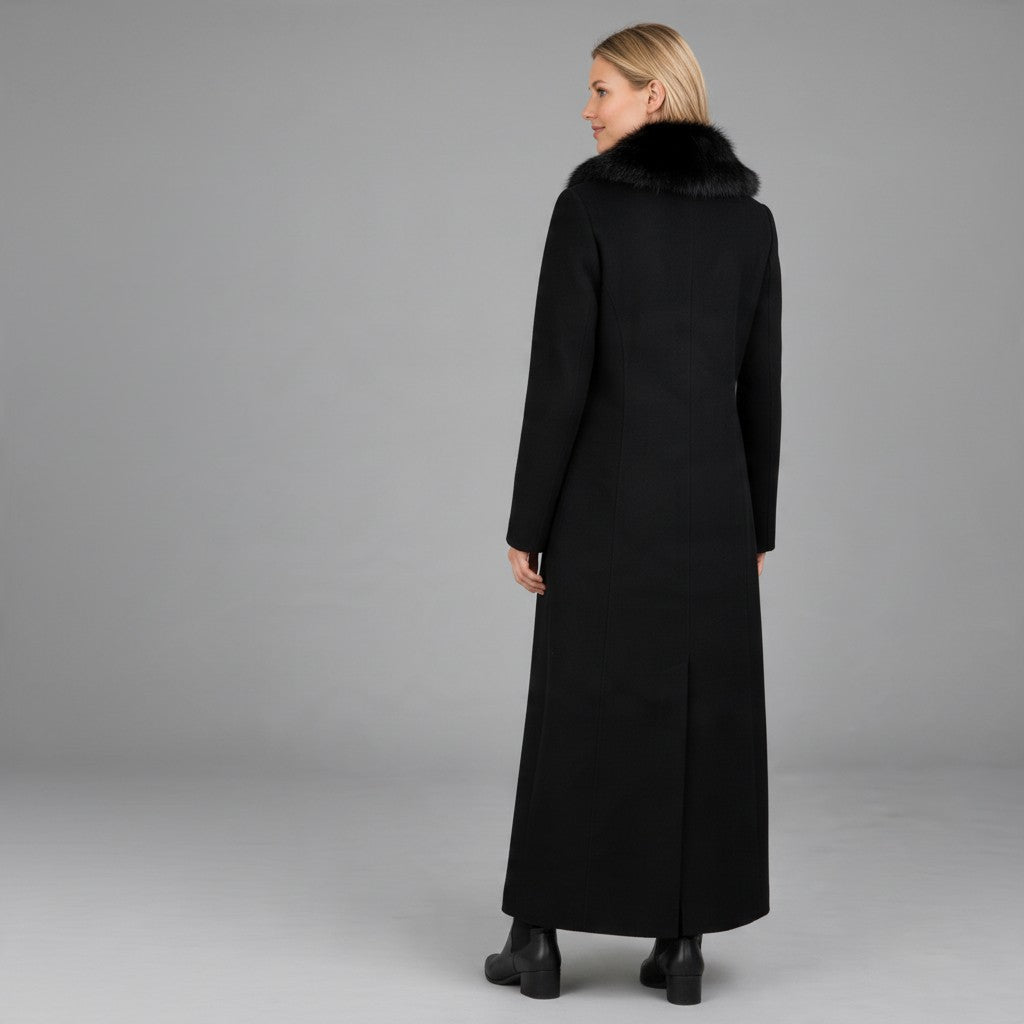 CAPPOTTO HAND MADE COLLO PELO HAVEONE - XE BLU Abbigliamento Donna