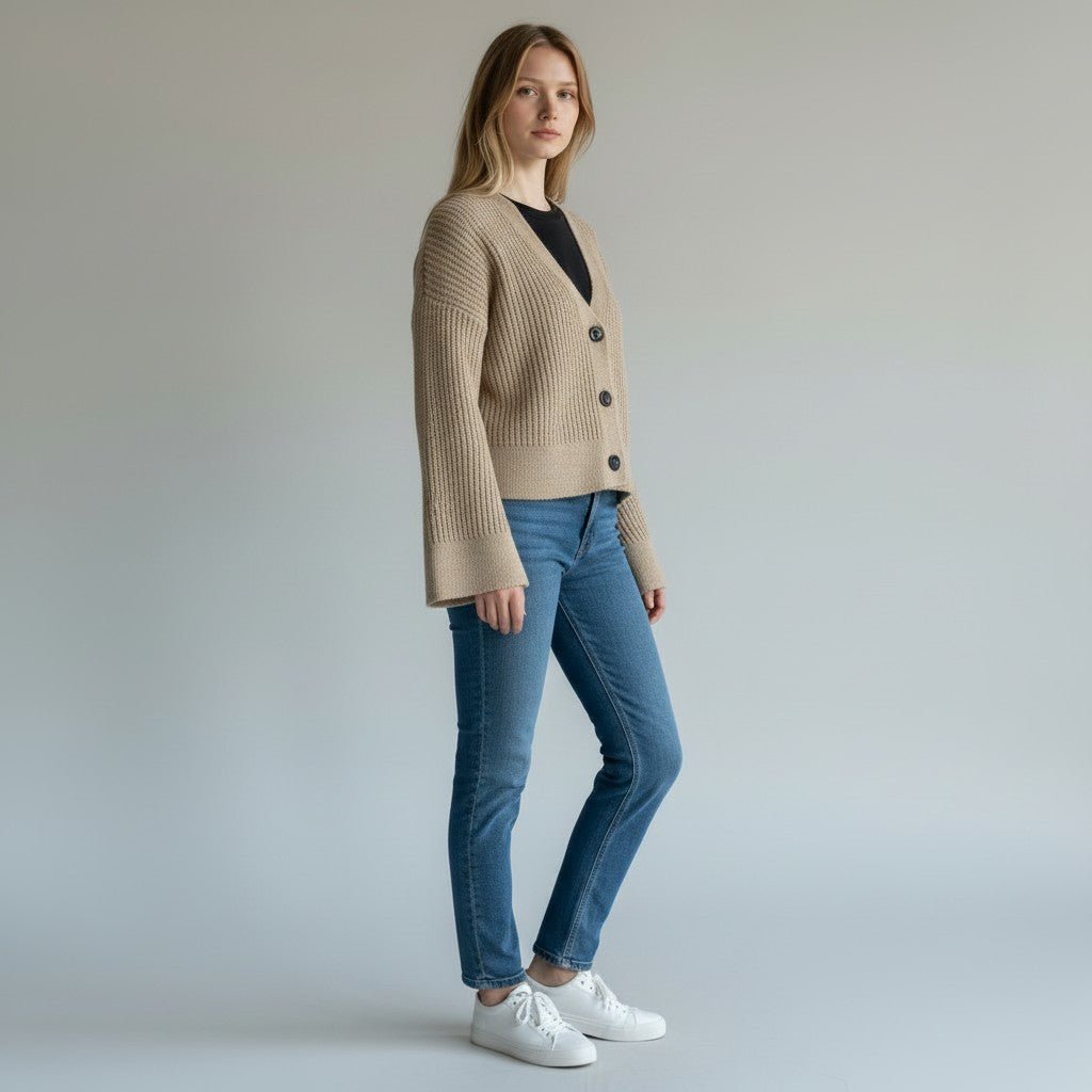 CARDIGAN CON MANICA AMPIA VICOLO - XE BLU Abbigliamento Donna