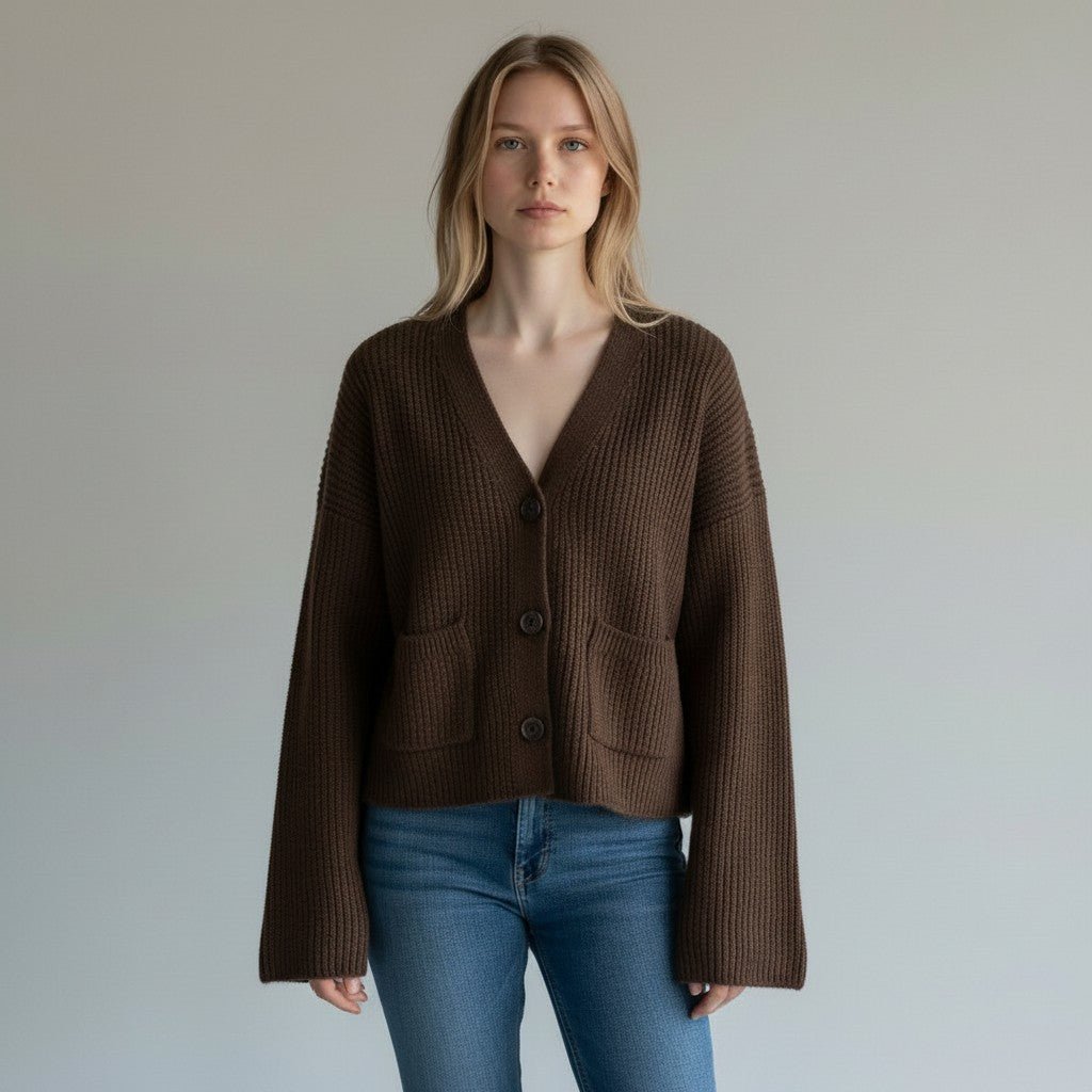 CARDIGAN CON MANICA AMPIA VICOLO - XE BLU Abbigliamento Donna