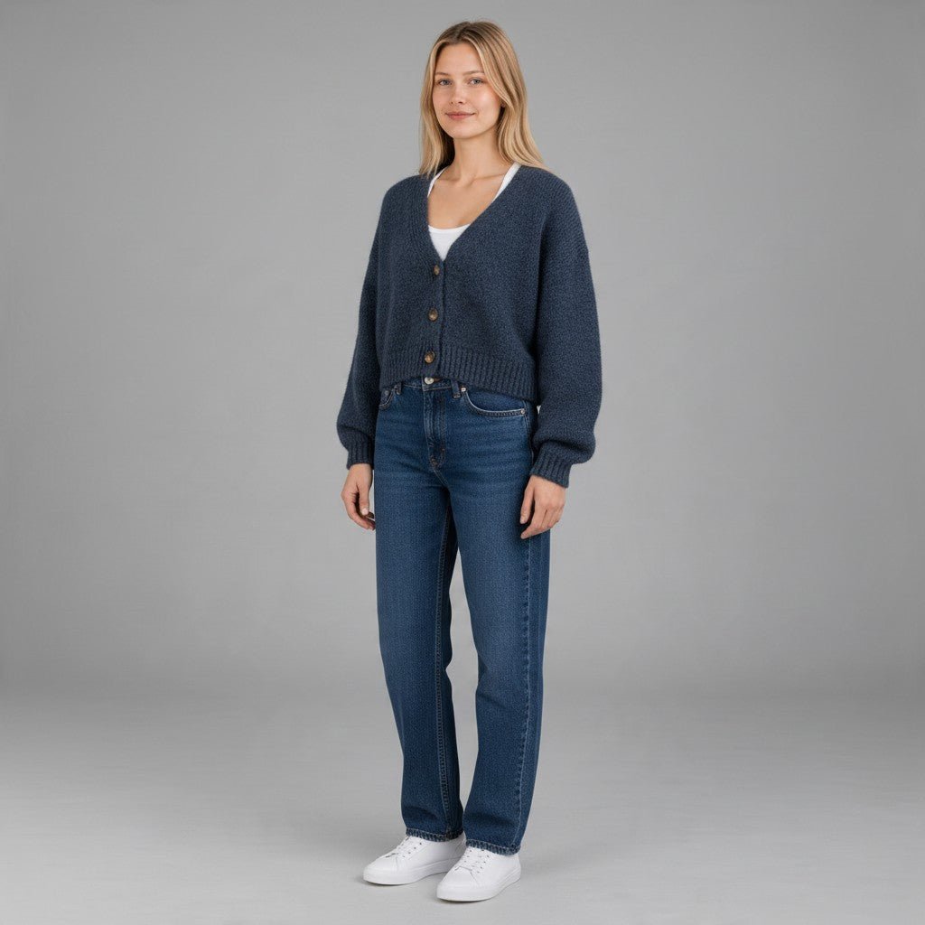 CARDIGAN CROPPED VICOLO - XE BLU Abbigliamento Donna