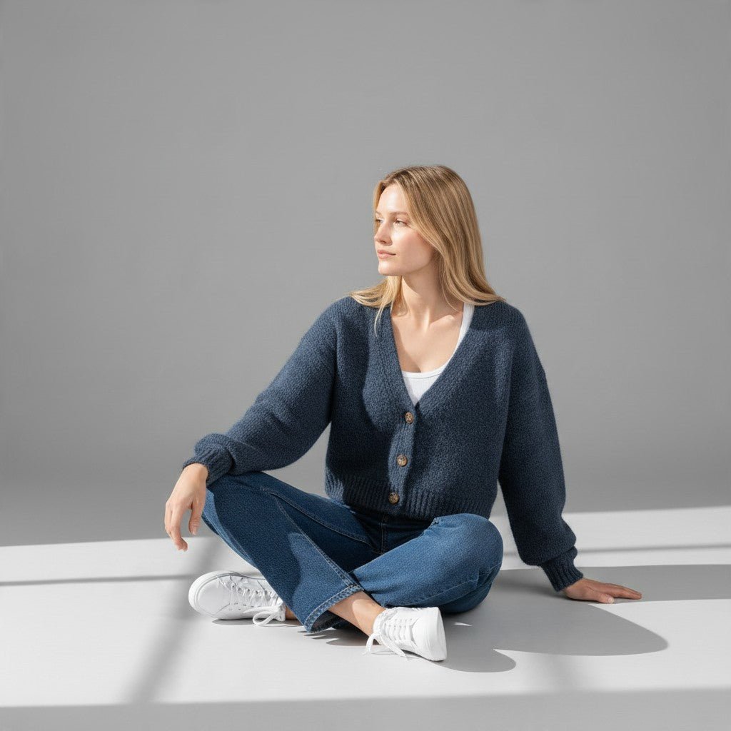 CARDIGAN CROPPED VICOLO - XE BLU Abbigliamento Donna