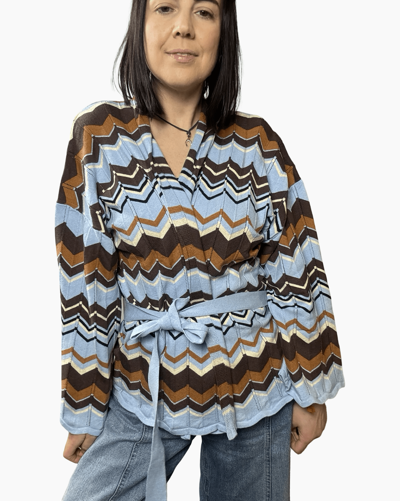 CARDIGAN ISPIRAZIONE MISSONI VICOLO - XE BLU ABBIGLIAMENTO