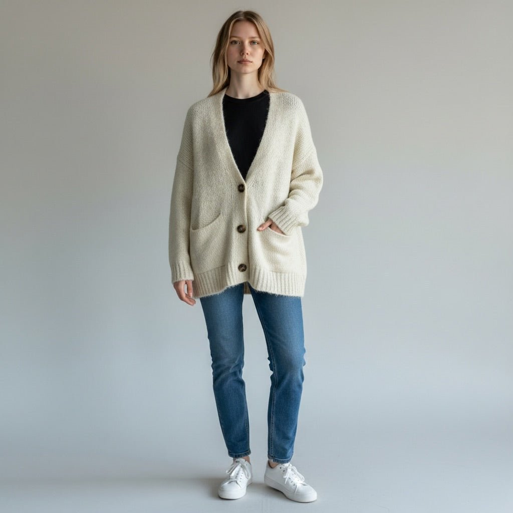 CARDIGAN OVER SUSY MIX - XE BLU Abbigliamento Donna