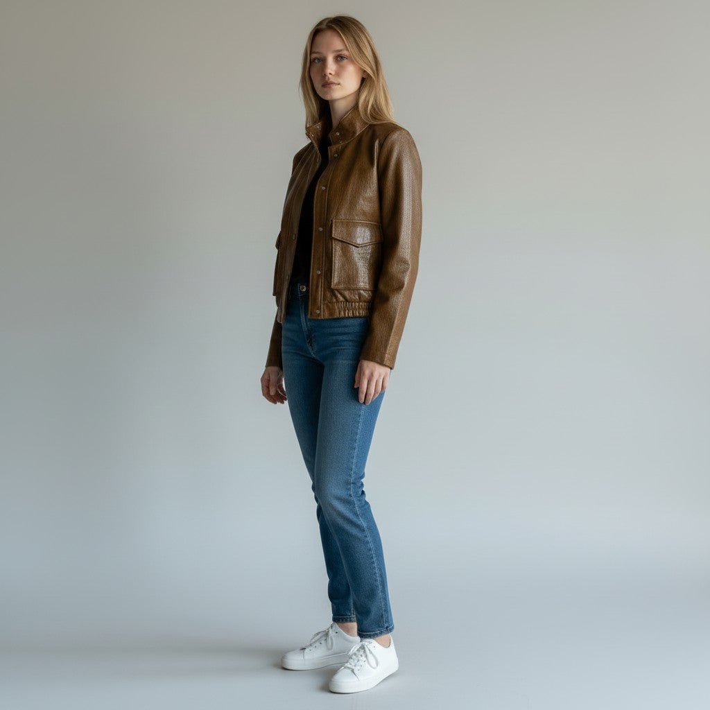 CHIODO IN ECOPELLE SUSY MIX - XE BLU Abbigliamento Donna