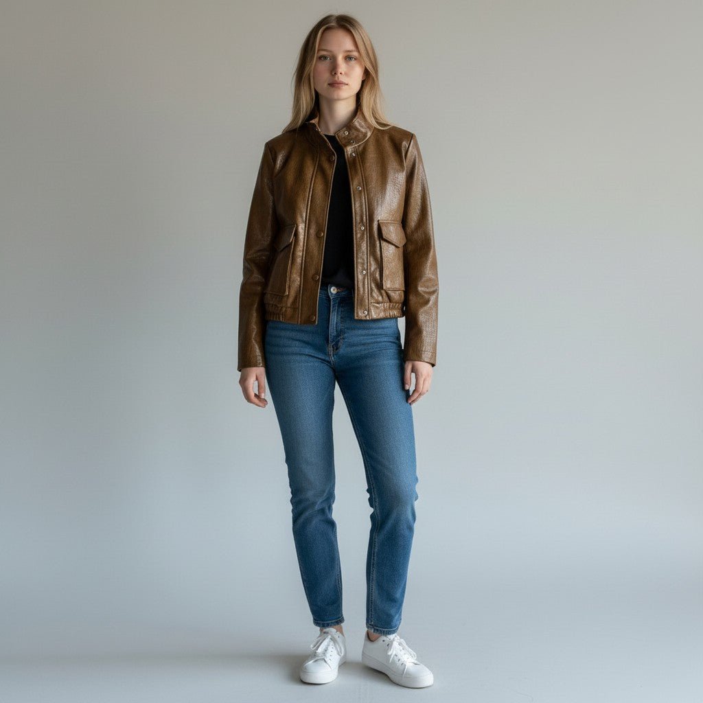 CHIODO IN ECOPELLE SUSY MIX - XE BLU Abbigliamento Donna