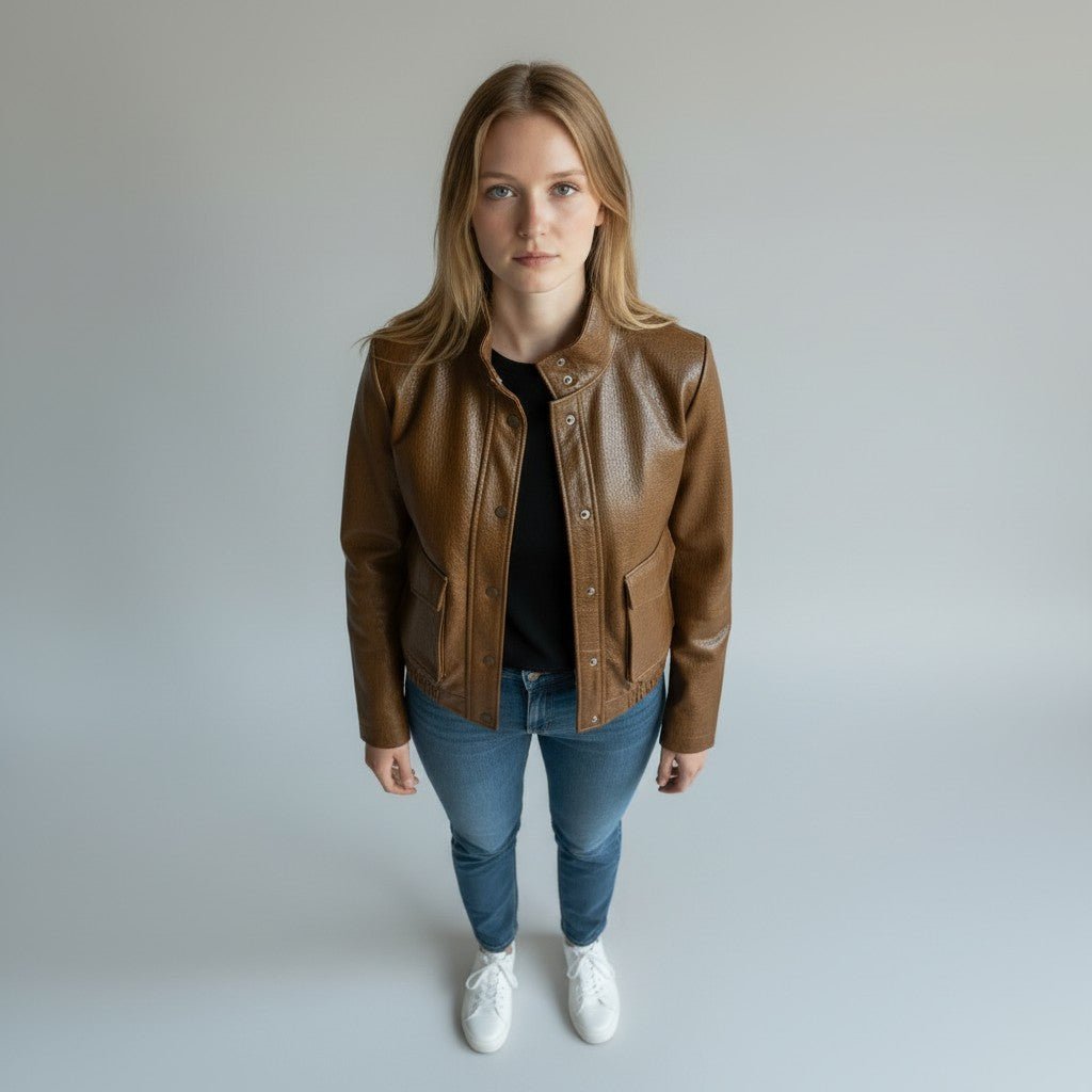CHIODO IN ECOPELLE SUSY MIX - XE BLU Abbigliamento Donna