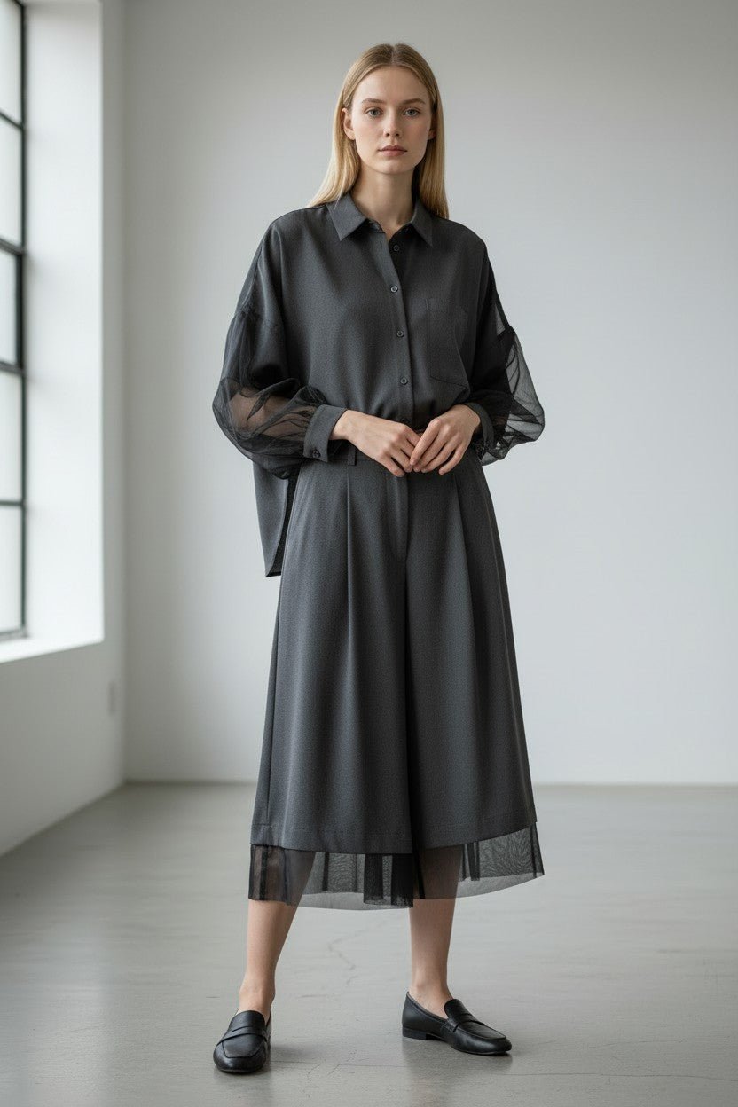 COMPLETO CON INSERTO IN TULLE DIXIE - XE BLU Abbigliamento Donna