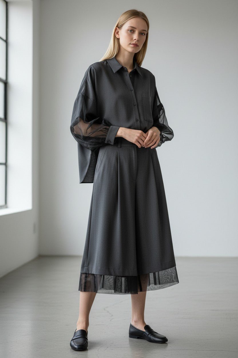 COMPLETO CON INSERTO IN TULLE DIXIE - XE BLU Abbigliamento Donna