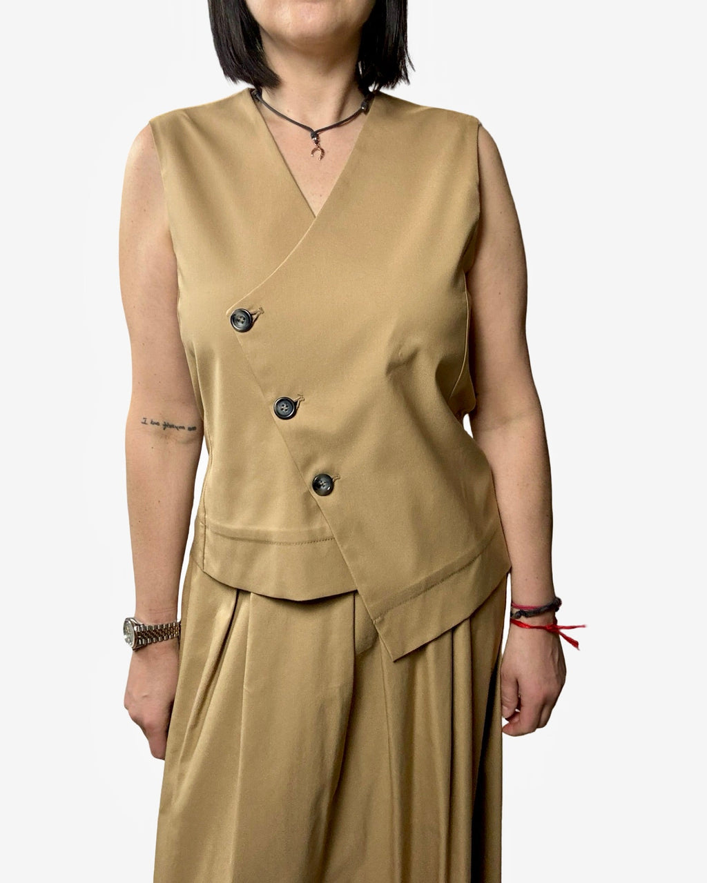COMPLETO GILET ASIMMETRICO DIXIE - XE BLU ABBIGLIAMENTO