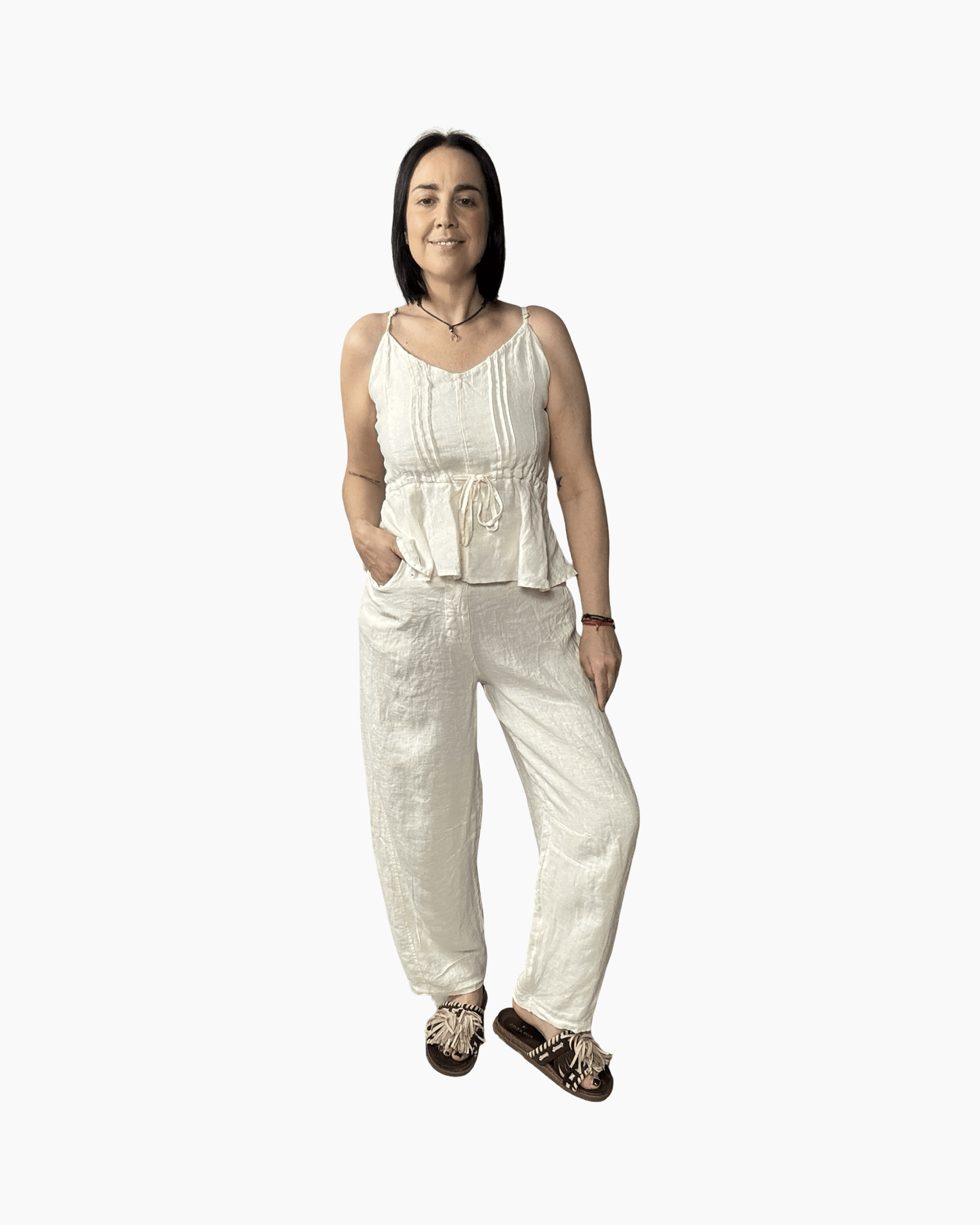 COMPLETO IN LINO SUSY MIX - XE BLU ABBIGLIAMENTO