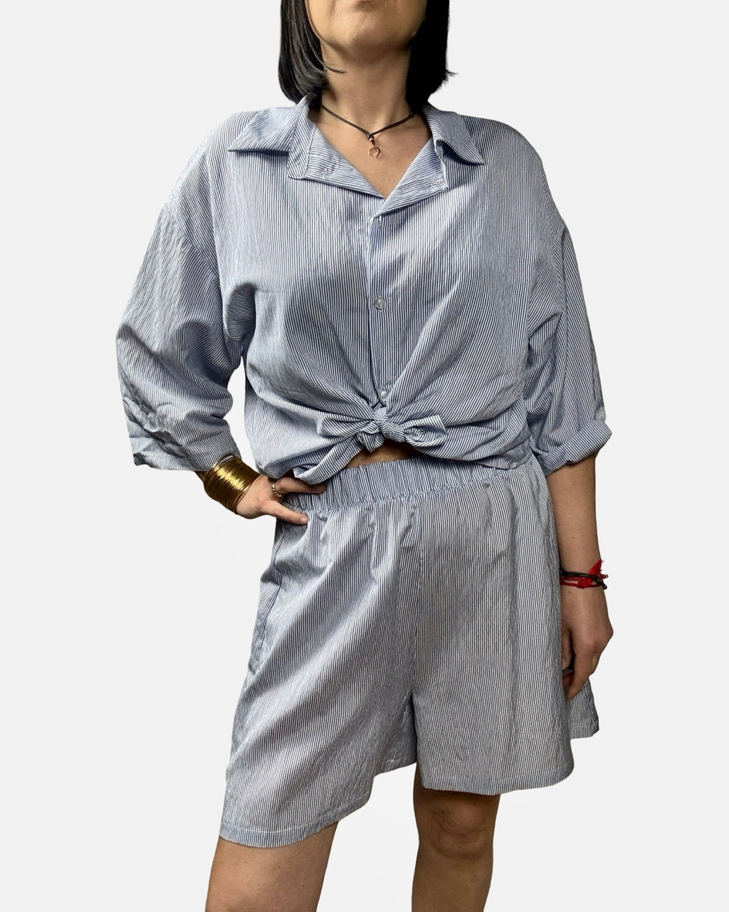 COORDINATO A RIGHE SUSY MIX - XE BLU ABBIGLIAMENTO
