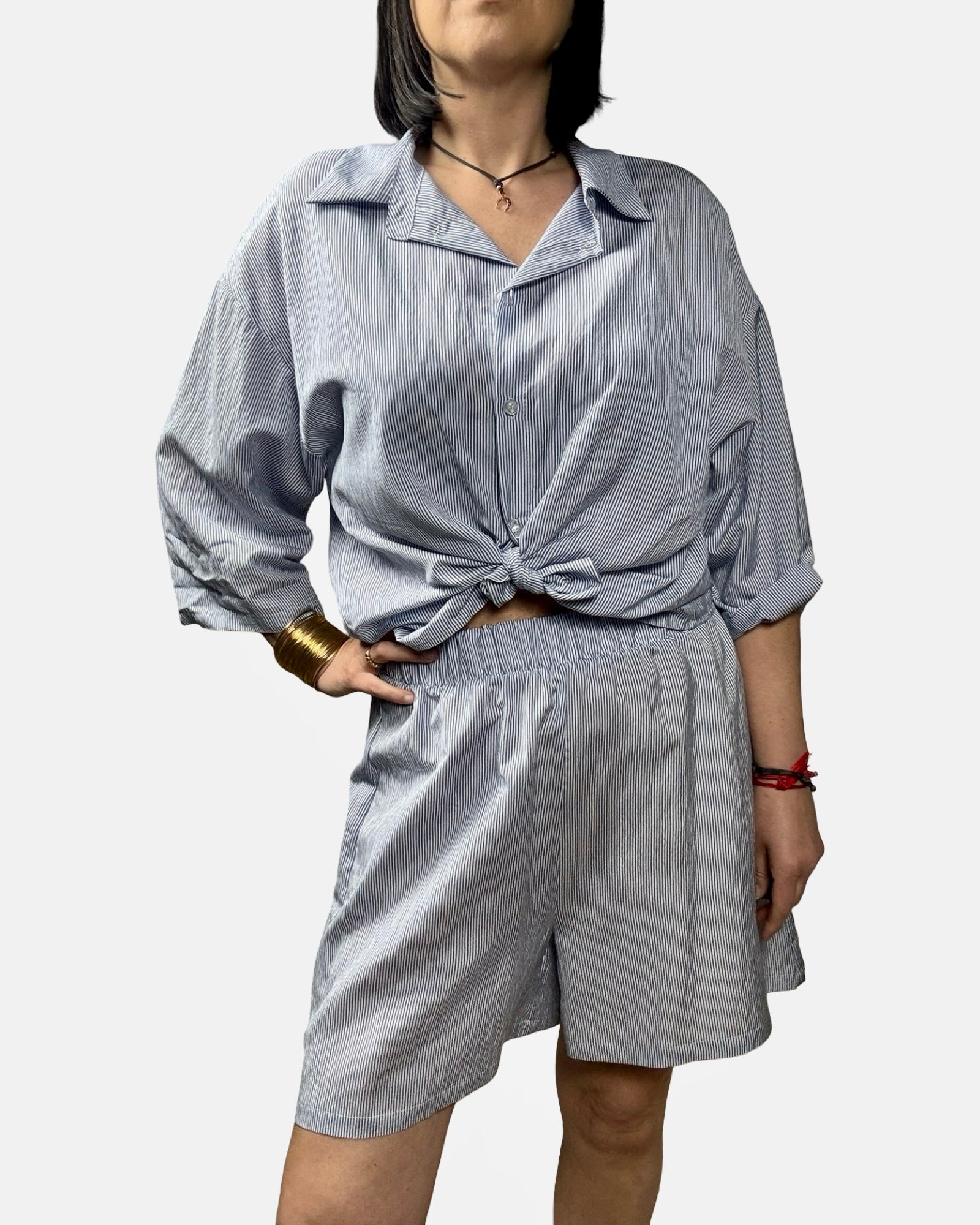 COORDINATO A RIGHE SUSY MIX - XE BLU ABBIGLIAMENTO