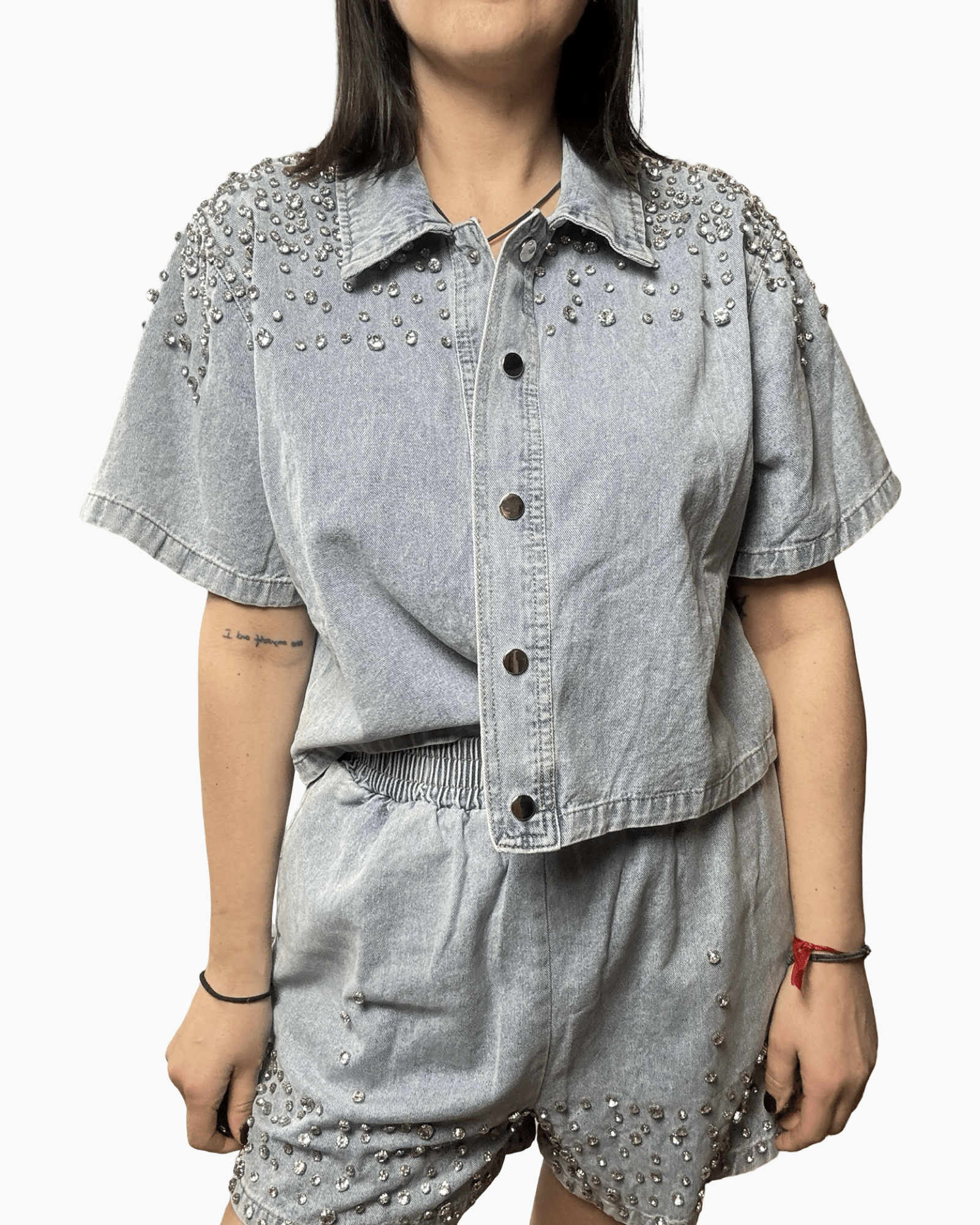 COORDINATO CON STRASS SUSY MIX - XE BLU ABBIGLIAMENTO