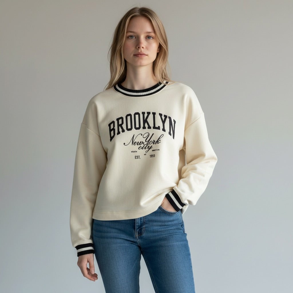 FELPA BROOKLIN SUSY MIX - XE BLU Abbigliamento Donna