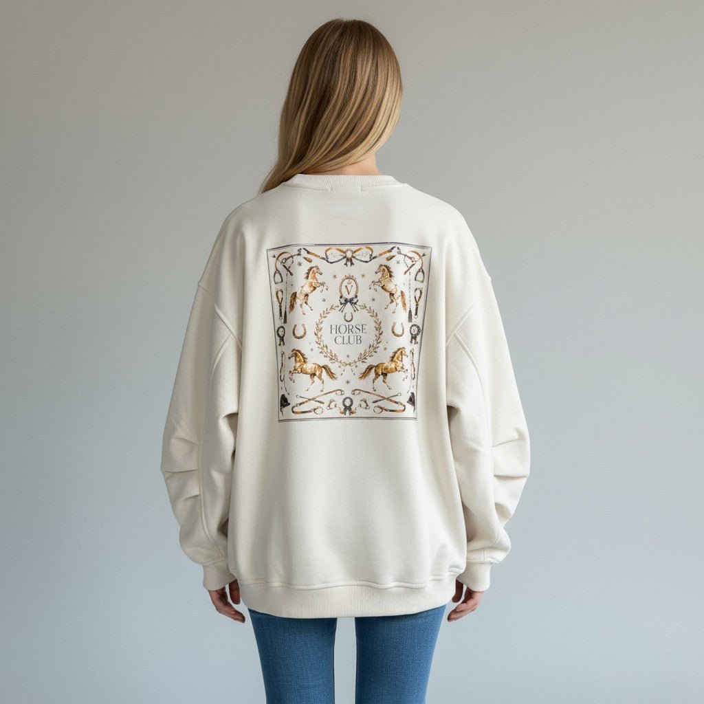 FELPA CAVALLI VICOLO - XE BLU Abbigliamento Donna