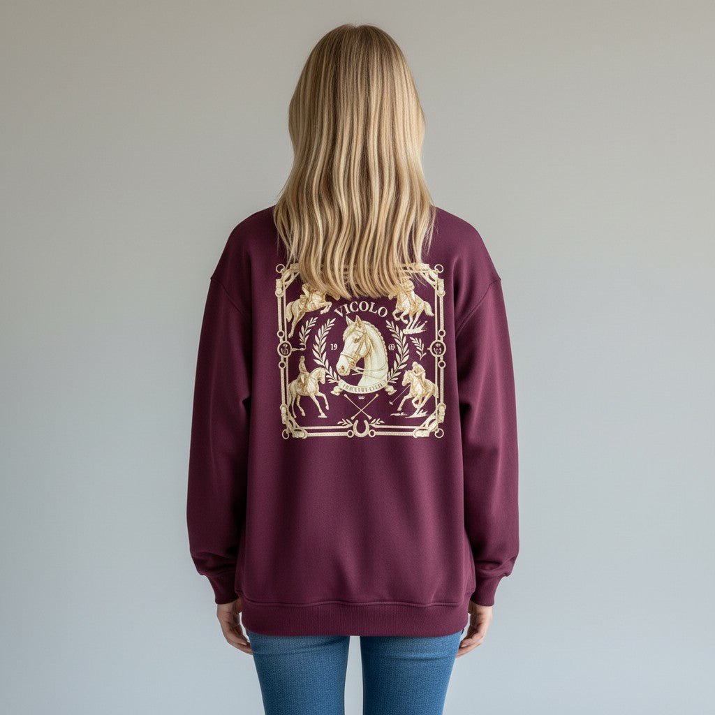FELPA CAVALLI VICOLO - XE BLU Abbigliamento Donna