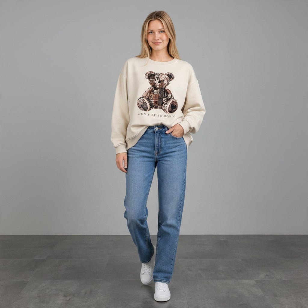 FELPA CON ORSO VICOLO - XE BLU Abbigliamento Donna