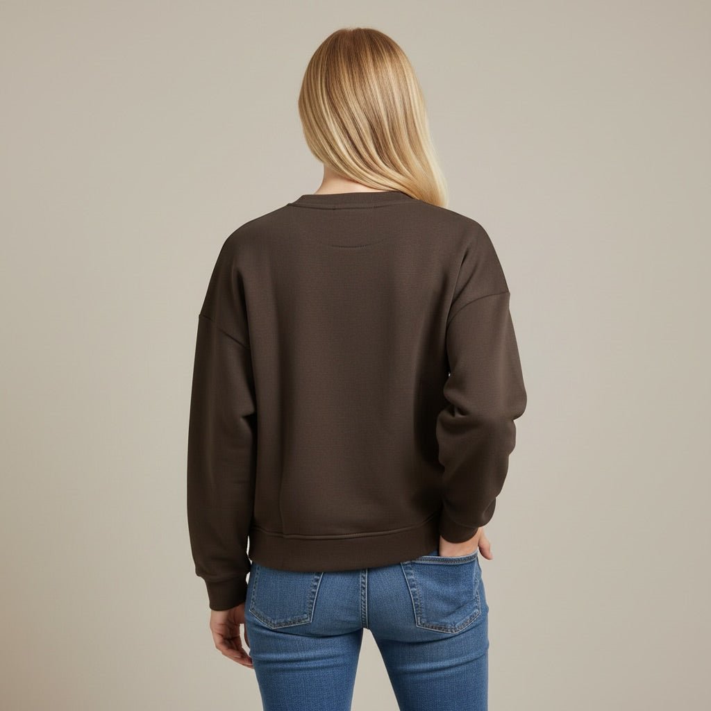 FELPA CON TASCA PAILLETTES SUSY MIX - XE BLU Abbigliamento Donna
