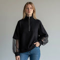 FELPA CON TULLE DIXIE - XE BLU Abbigliamento Donna