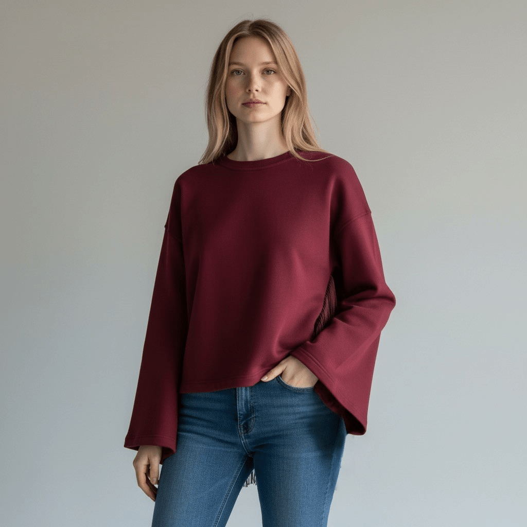 FELPA FRANGE TENSIONE IN - XE BLU Abbigliamento Donna