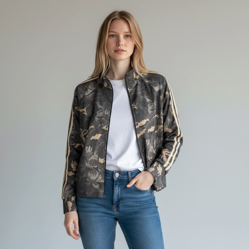 FELPA MIMETICA CON BANDE SUSY MIX - XE BLU Abbigliamento Donna