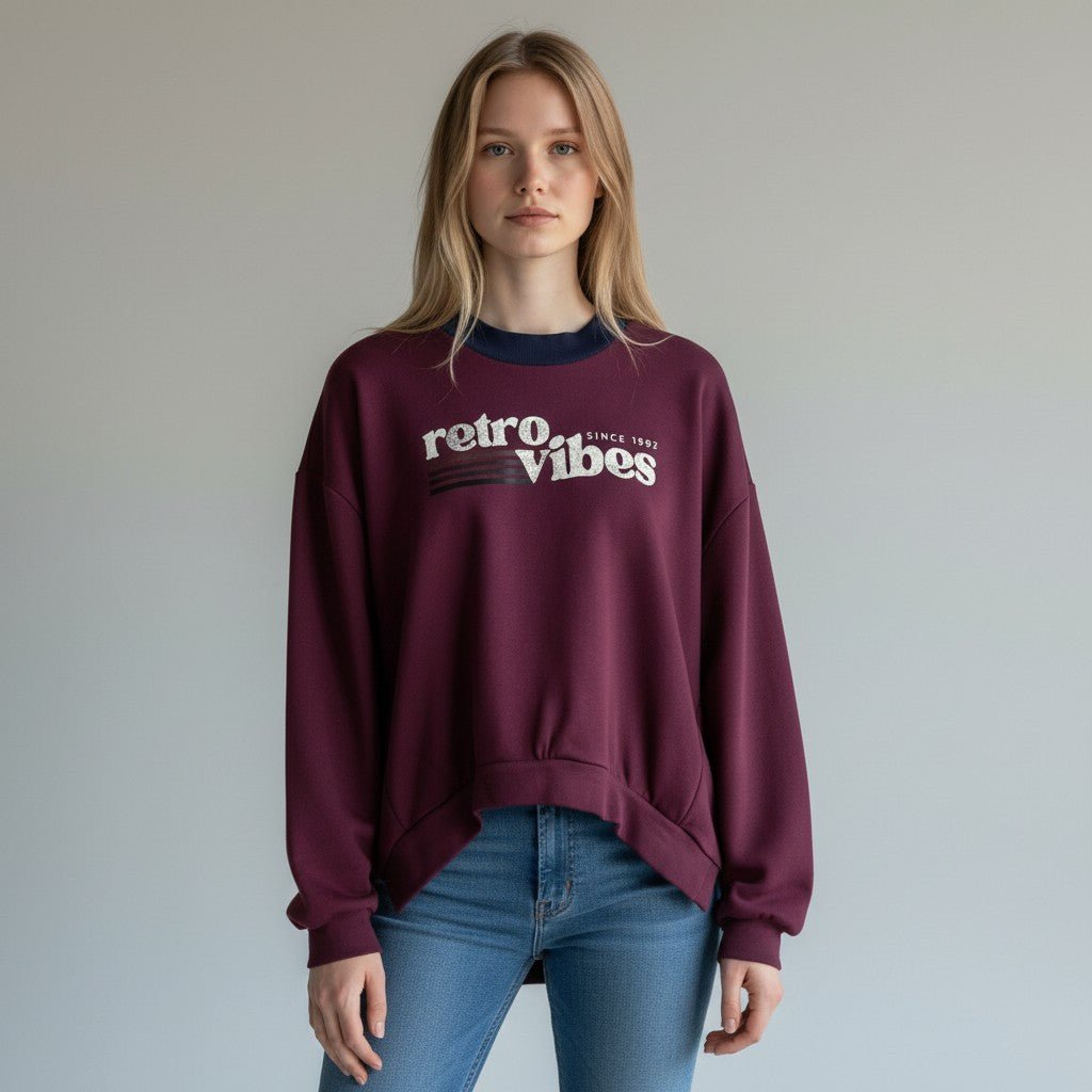 FELPA RETRO HAVEONE - XE BLU Abbigliamento Donna