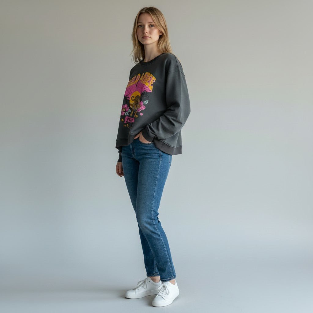 FELPA WILD VICOLO - XE BLU Abbigliamento Donna