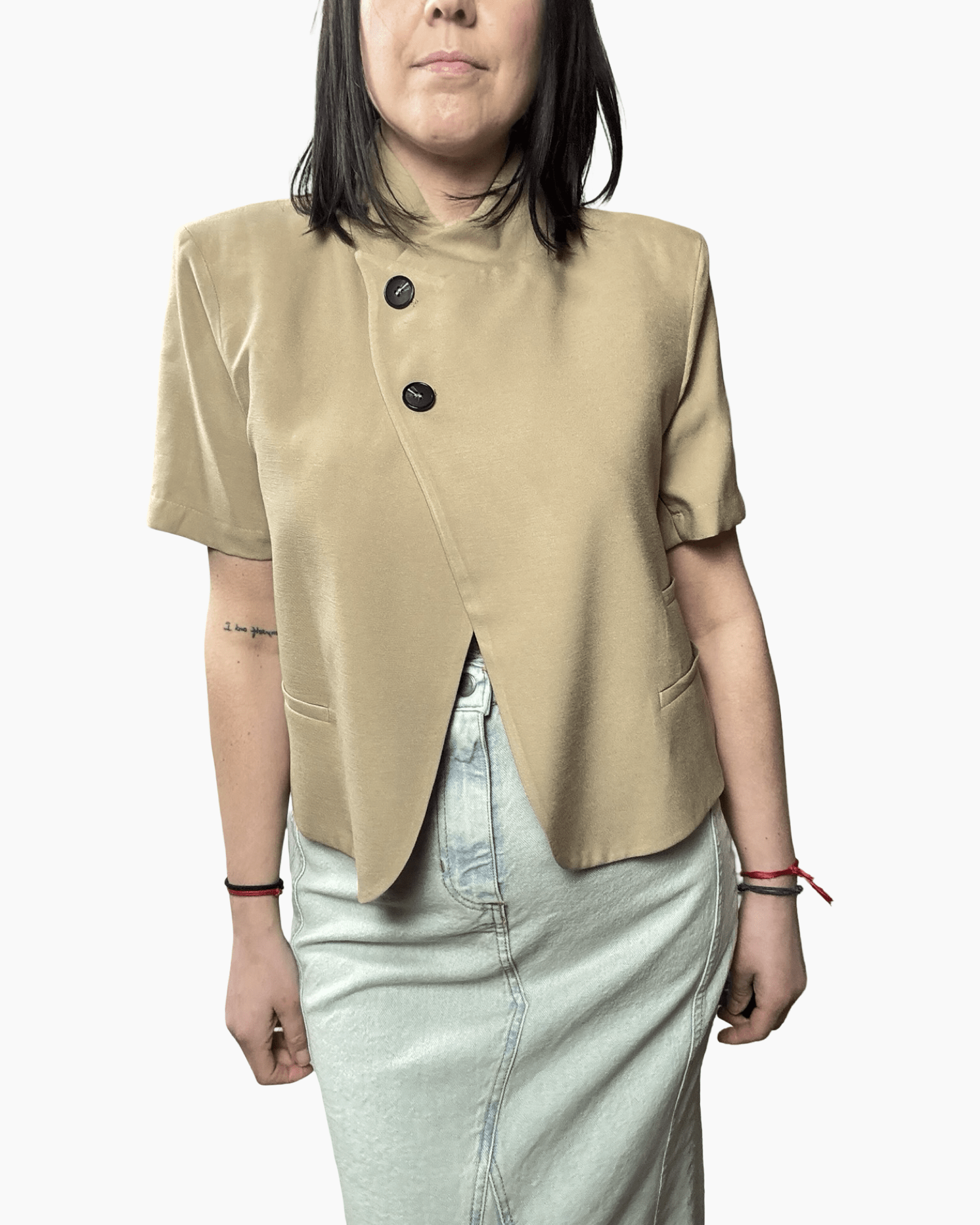 GIACCA ASIMMETRICA A MEZZA MANICA HAVEONE - XE BLU ABBIGLIAMENTO