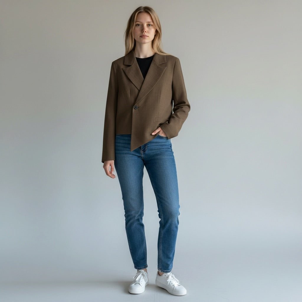 GIACCA ASSIMETRICA SUSY MIX - XE BLU Abbigliamento Donna