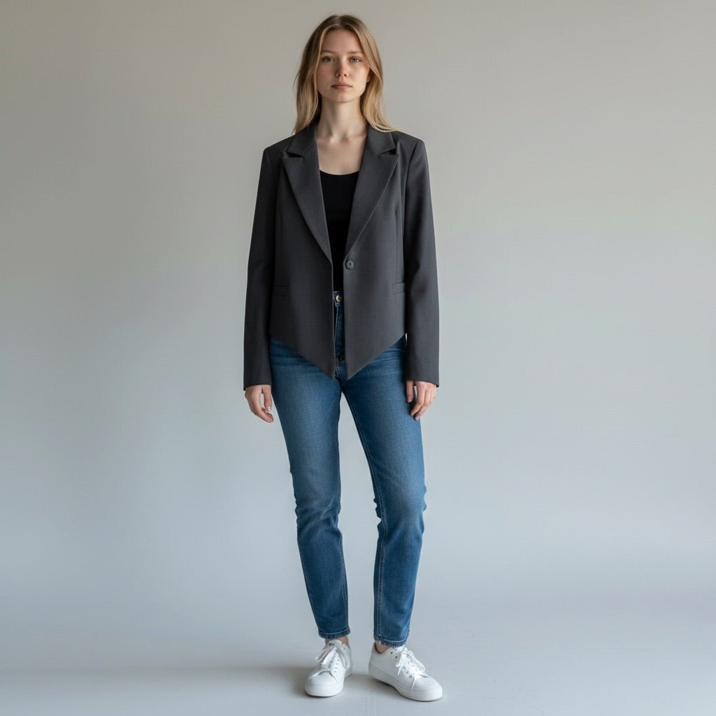 GIACCA ASSIMETRICA SUSY MIX - XE BLU Abbigliamento Donna
