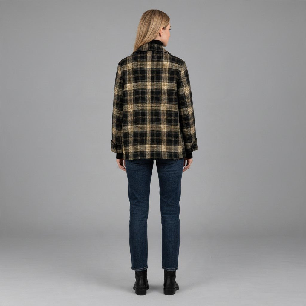 GIACCA-CAPPOTTO CHECK DIXIE - XE BLU Abbigliamento Donna