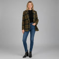 GIACCA CHECK MISTO LANA SUSY MIX - XE BLU Abbigliamento Donna