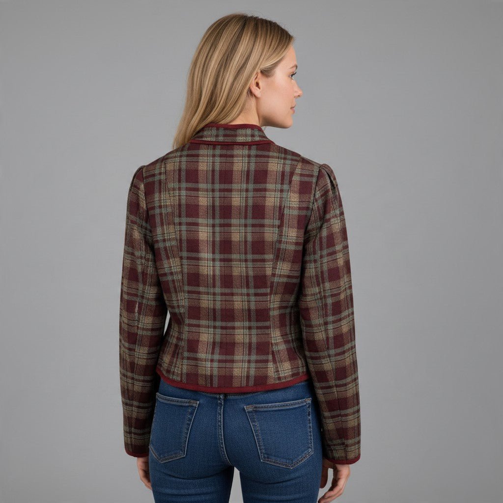 GIACCA CHECK SUSY MIX - XE BLU Abbigliamento Donna