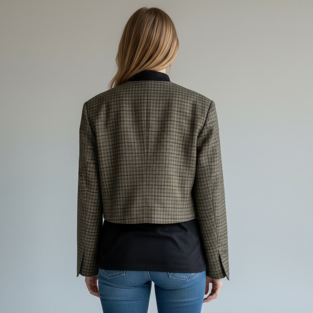 GIACCA CHECK VICOLO - XE BLU Abbigliamento Donna