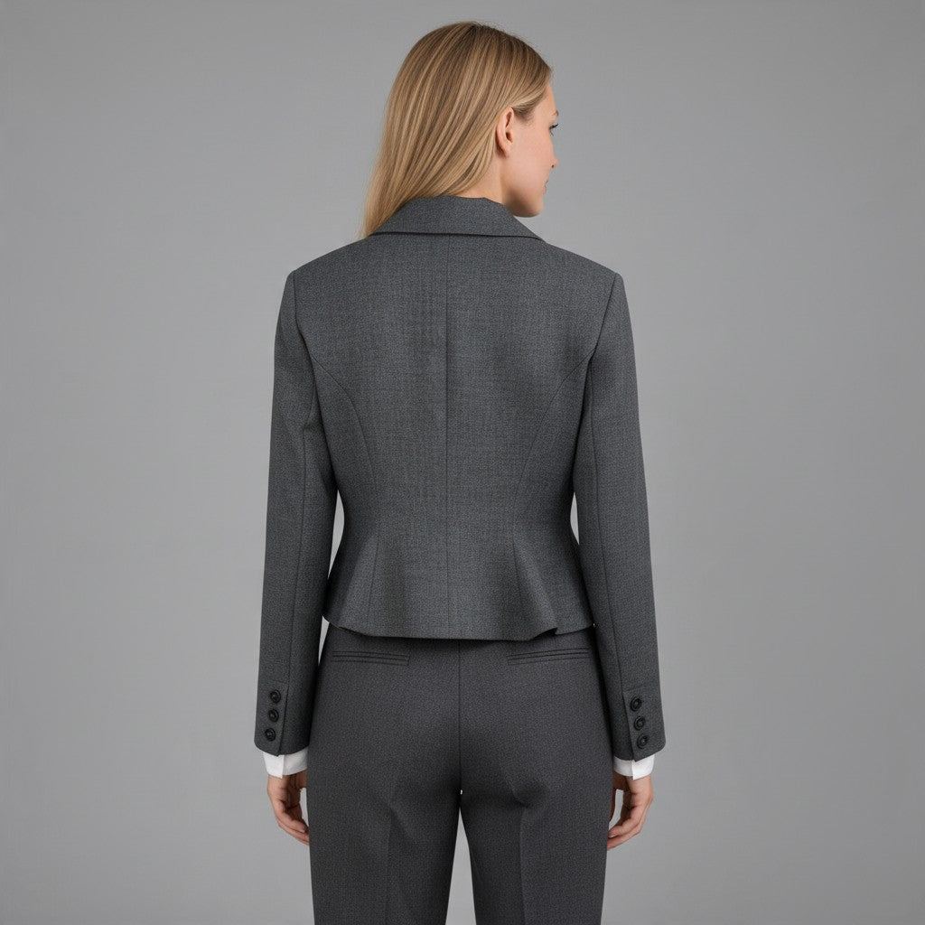 GIACCA CON VOLANT TENSIONE IN - XE BLU Abbigliamento Donna