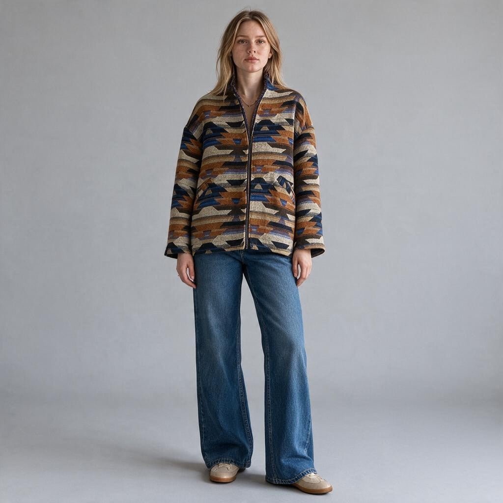 GIACCA ETNICA DIXIE - XE BLU Abbigliamento Donna
