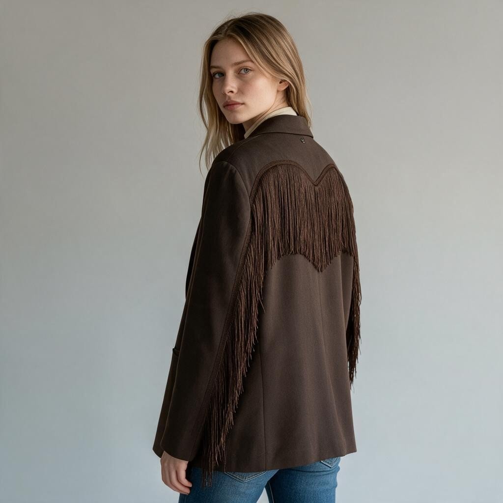 GIACCA FRANGE DIXIE - XE BLU Abbigliamento Donna