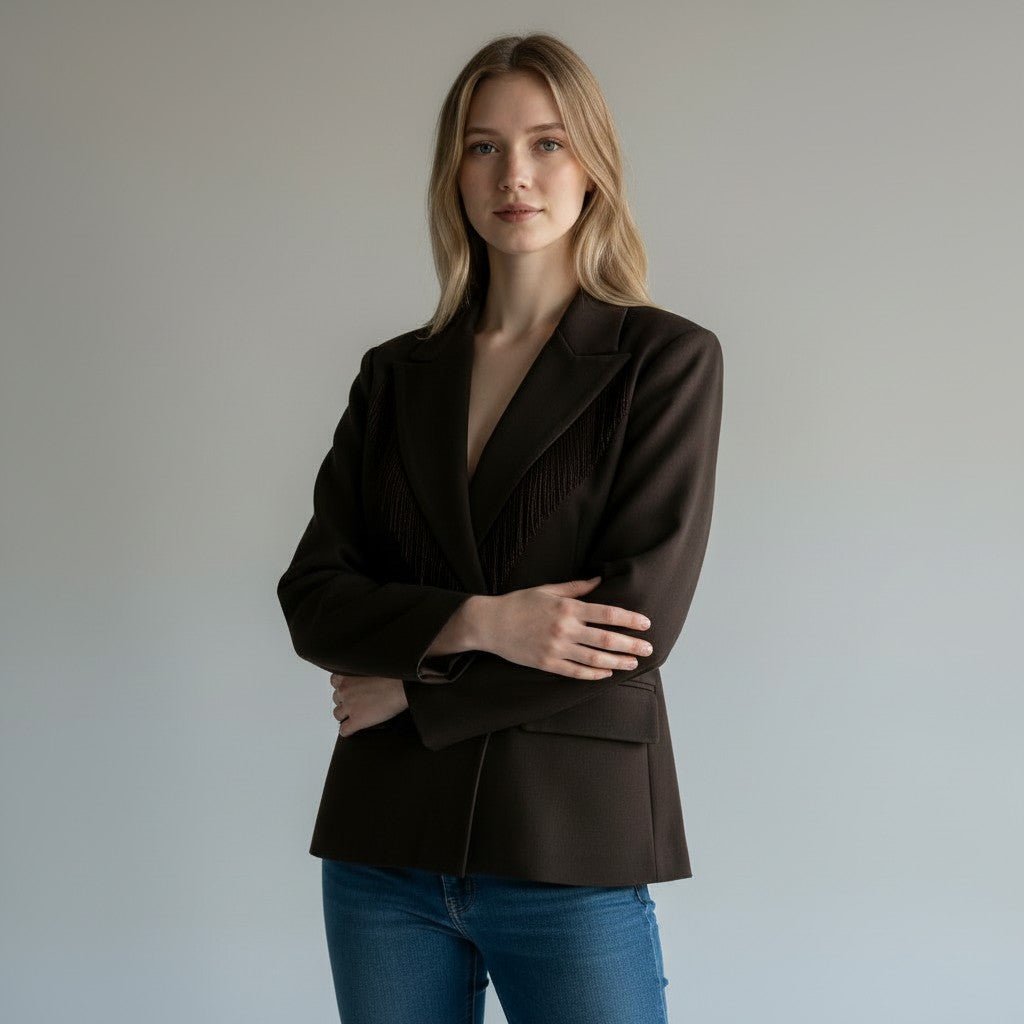 GIACCA FRANGE DOPPIOPETTO SUSY MIX - XE BLU Abbigliamento Donna