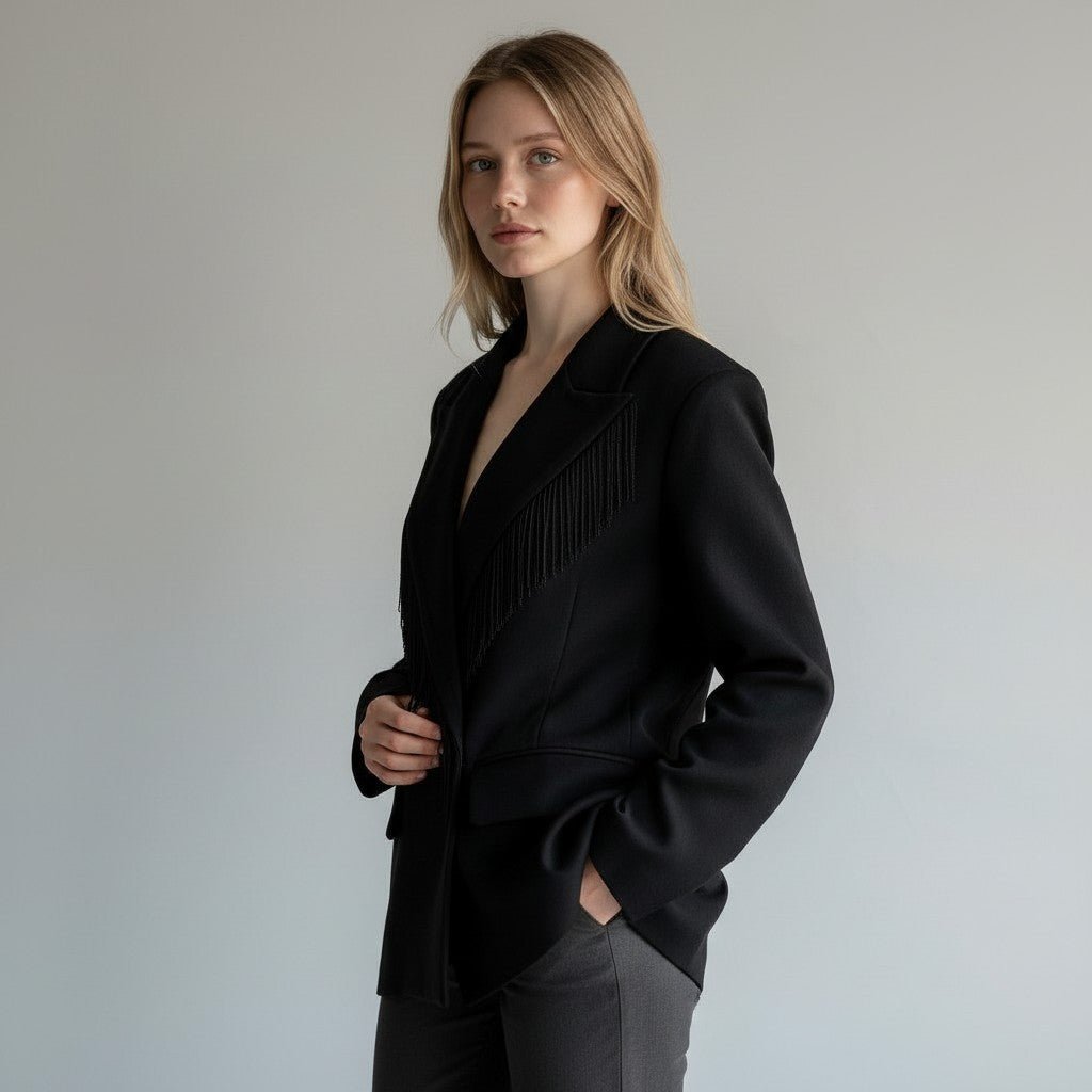 GIACCA FRANGE DOPPIOPETTO SUSY MIX - XE BLU Abbigliamento Donna