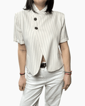GIACCA GESSATA ASIMMETRICA HAVEONE - XE BLU ABBIGLIAMENTO