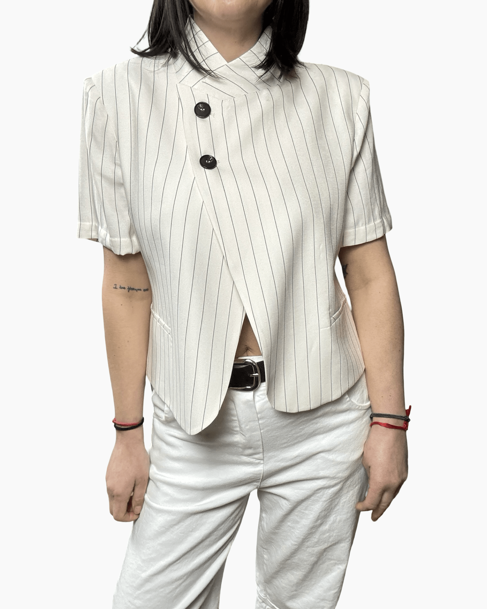 GIACCA GESSATA ASIMMETRICA HAVEONE - XE BLU ABBIGLIAMENTO