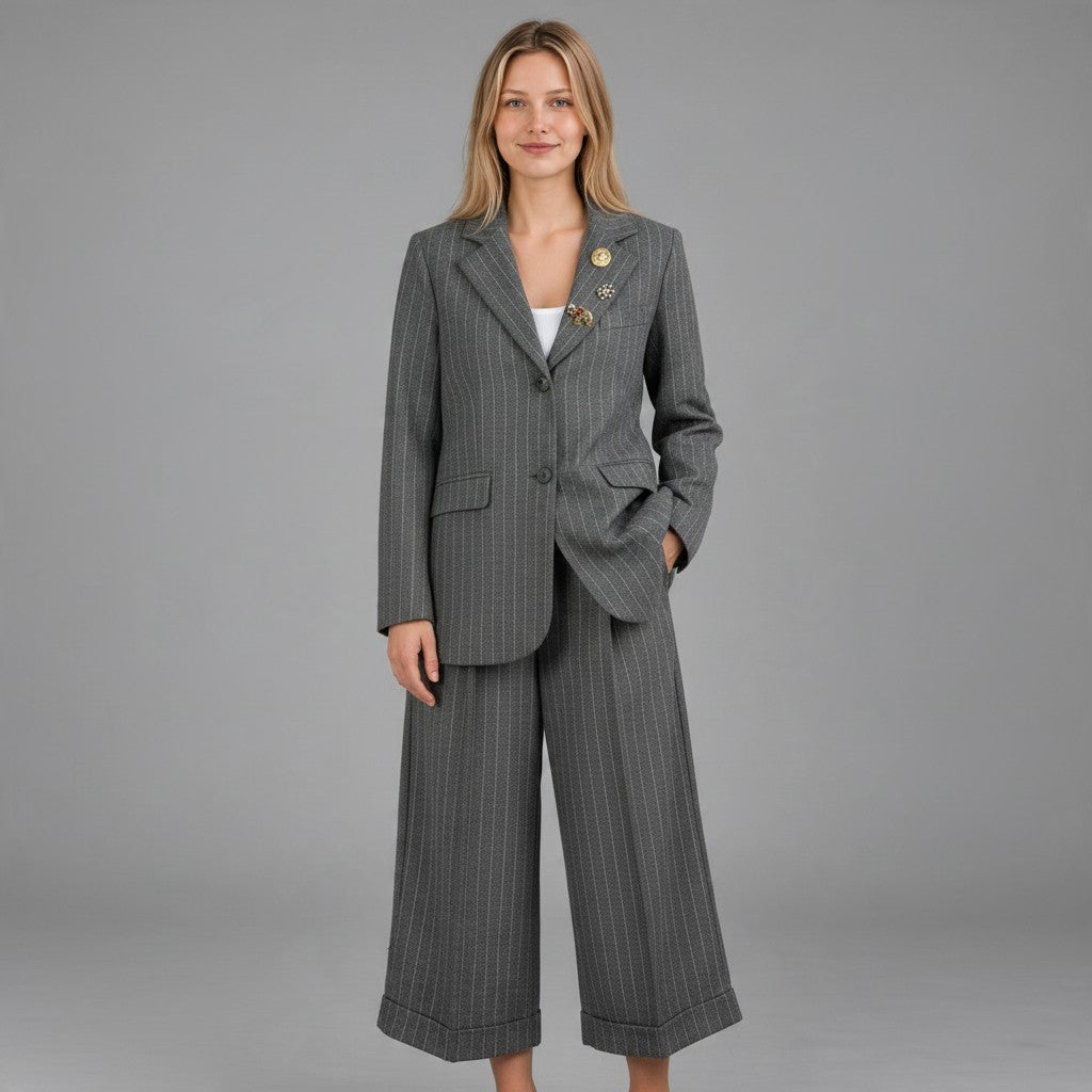GIACCA GESSATA TENSIONE IN - XE BLU Abbigliamento Donna