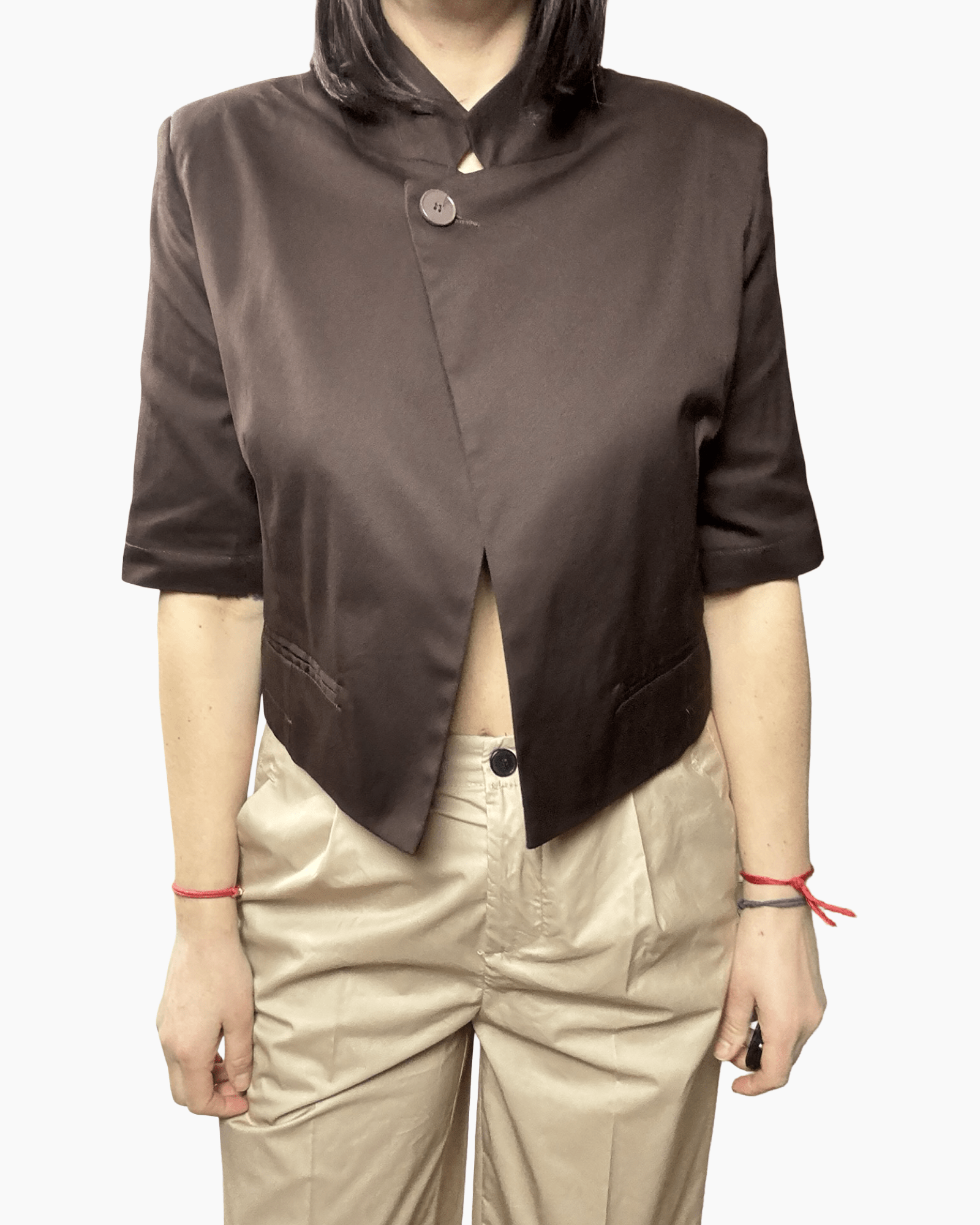 GIACCA IN COTONE ASIMMETRICA VICOLO - XE BLU ABBIGLIAMENTO