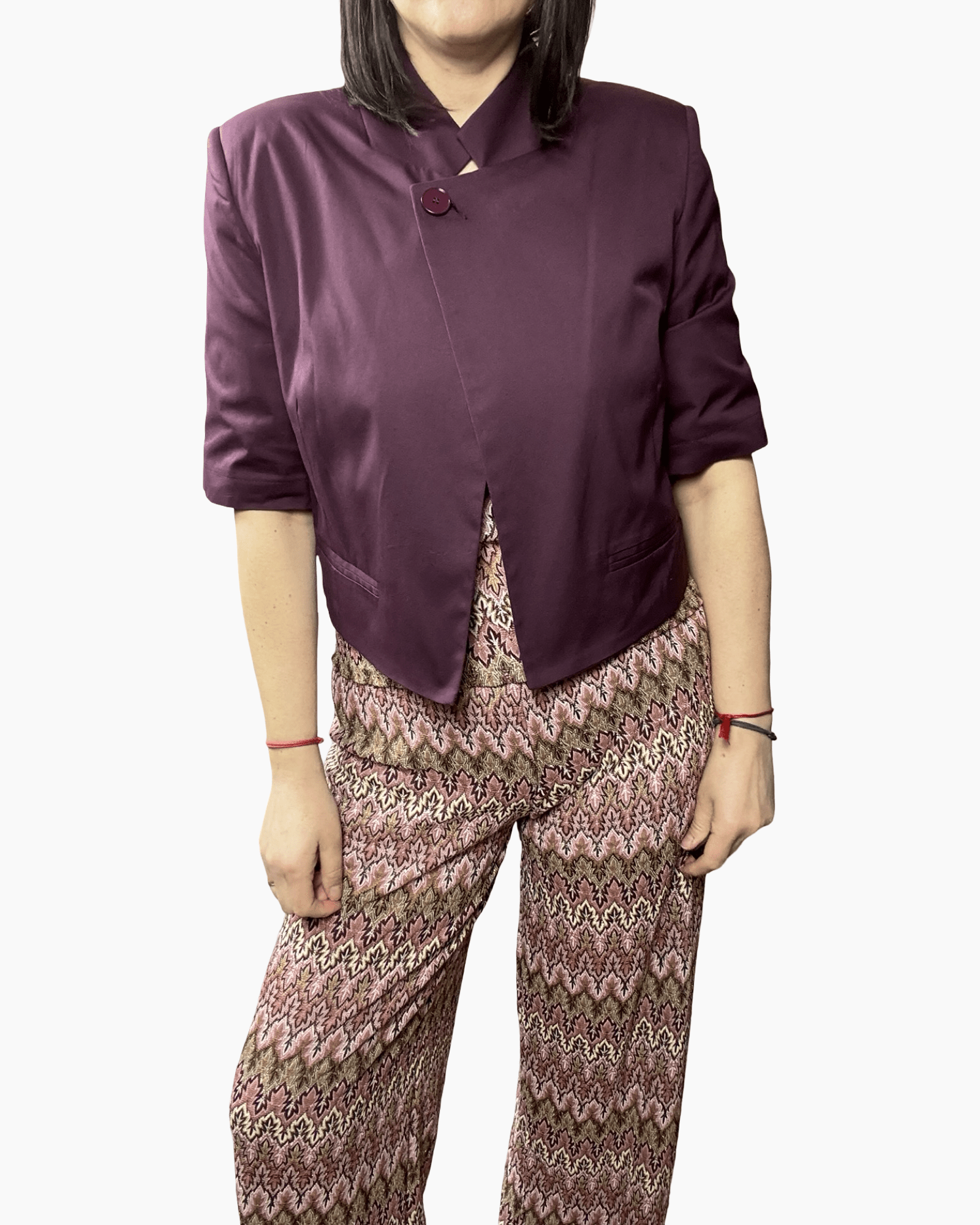 GIACCA IN COTONE ASIMMETRICA VICOLO - XE BLU ABBIGLIAMENTO